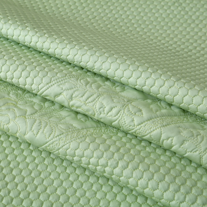 91家纺网 家纺一手货源 找家纺 OL家纺2025新款天丝床盖三件套系列-牡丹 苹果绿