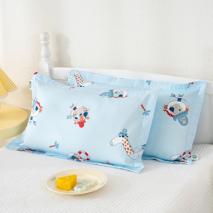 91家纺网 家纺一手货源 找家纺 良佐生活 2025新款A类高支高密全棉压线儿童枕套纯棉学生枕头套 海盗历险记