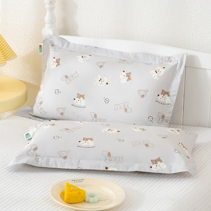 91家纺网 家纺一手货源 找家纺 良佐生活 2025新款A类高支高密全棉压线儿童枕套纯棉学生枕头套 西可