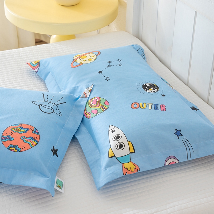 91家纺网 家纺一手货源 找家纺 良佐生活 2025新款A类高支高密全棉压线儿童枕套纯棉学生枕头套 星球大战