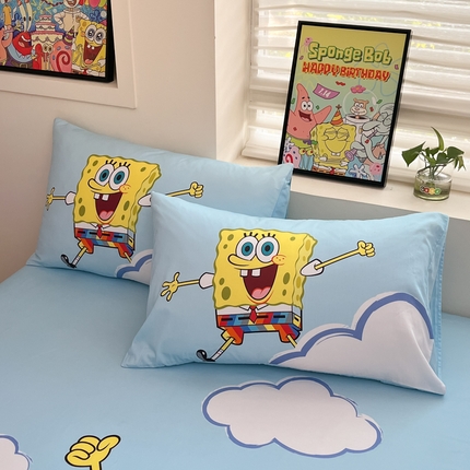 金爱家2025新款全棉大版单品-床笠 棉单品-彩虹海绵宝宝