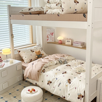 91家纺网 家纺一手货源 找家纺 （总）慕尚家纺 2025新款全棉印花学生三件套套件