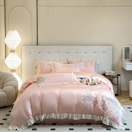 91家纺网 家纺一手货源 找家纺 （总）爱家（原缔乐家纺） 2025新款雪莲天丝四件套-幻蝶