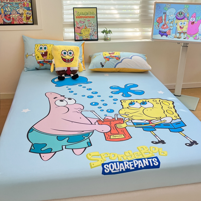 91家纺网 家纺一手货源 找家纺 金爱家2025新款全棉大版单品-床笠 棉单品-泡泡海绵宝宝