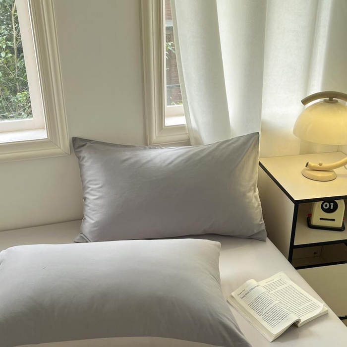 91家纺网 家纺一手货源 找家纺 泽西家纺2025新款A类全棉双拼纯色纯棉单被套 深灰+浅灰