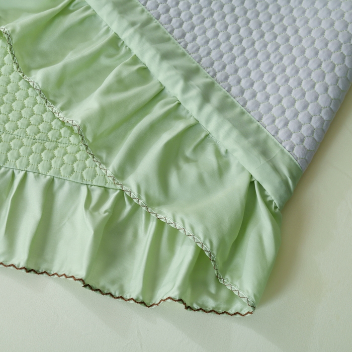 91家纺网 家纺一手货源 找家纺 OL家纺2025新款天丝床盖三件套系列-牡丹 苹果绿