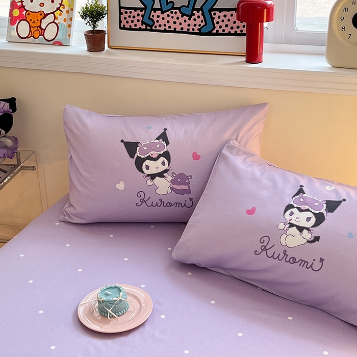 91家纺网 家纺一手货源 找家纺 蓝邻家纺 2025新款全棉大版三丽鸥四件套系列 糖果