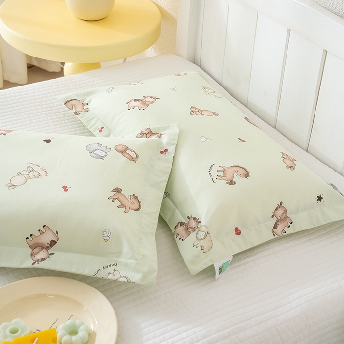 91家纺网 家纺一手货源 找家纺 良佐生活 2025新款A类高支高密全棉压线儿童枕套纯棉学生枕头套 马里奥