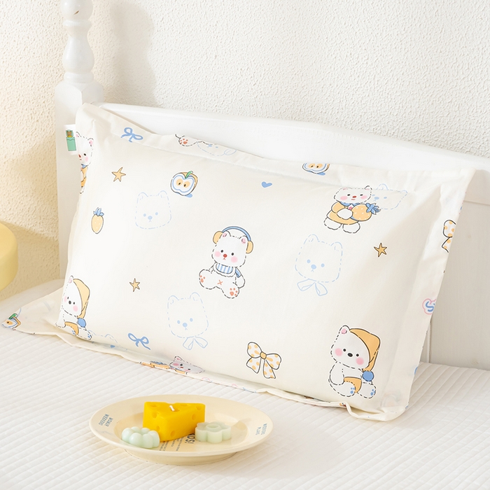 91家纺网 家纺一手货源 找家纺 良佐生活 2025新款A类高支高密全棉压线儿童枕套纯棉学生枕头套 皮皮鲁