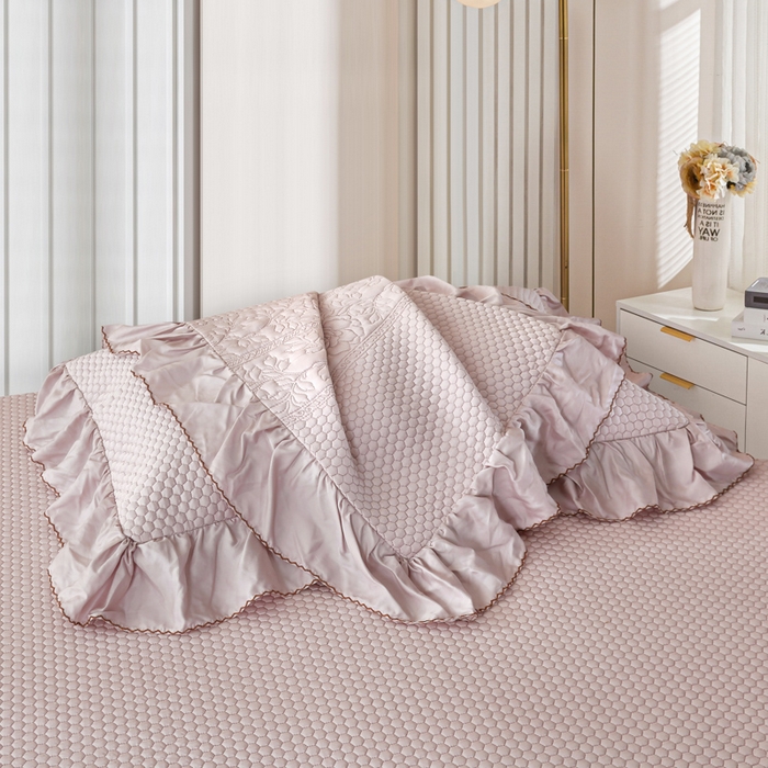 91家纺网 家纺一手货源 找家纺 OL家纺2025新款天丝床盖三件套系列-牡丹 芋头紫