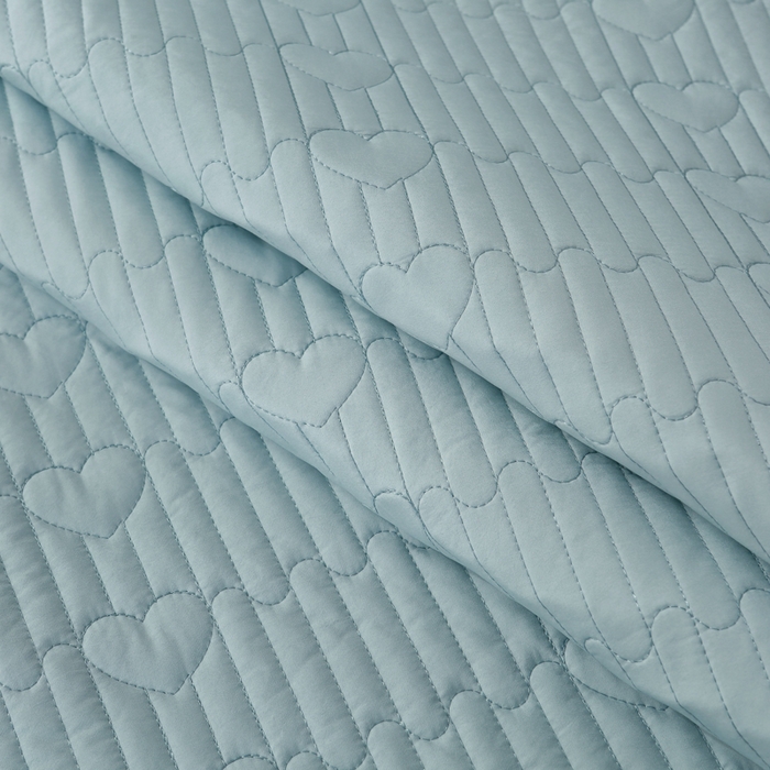 91家纺网 家纺一手货源 找家纺 OL家纺2025新款玉锦缎纯色床盖三件套-薰衣草 深蓝