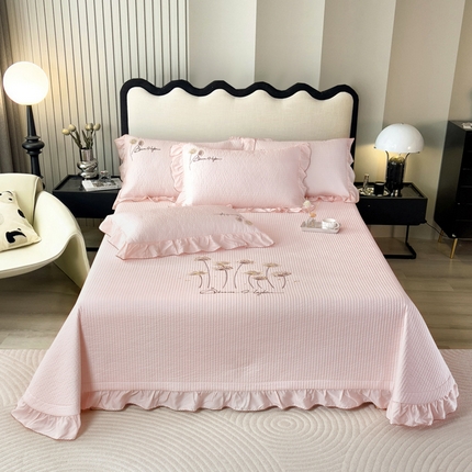 OL家纺2025新款天丝床盖三件套系列-蒲公英 肉桂粉