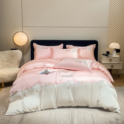 爱家（原缔乐家纺） 2025新款雪莲天丝四件套-诺曼庄园 诺曼庄园-公主粉