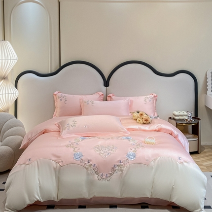 爱家（原缔乐家纺） 2025新款雪莲天丝四件套-卡洛琳 卡洛琳-公主粉