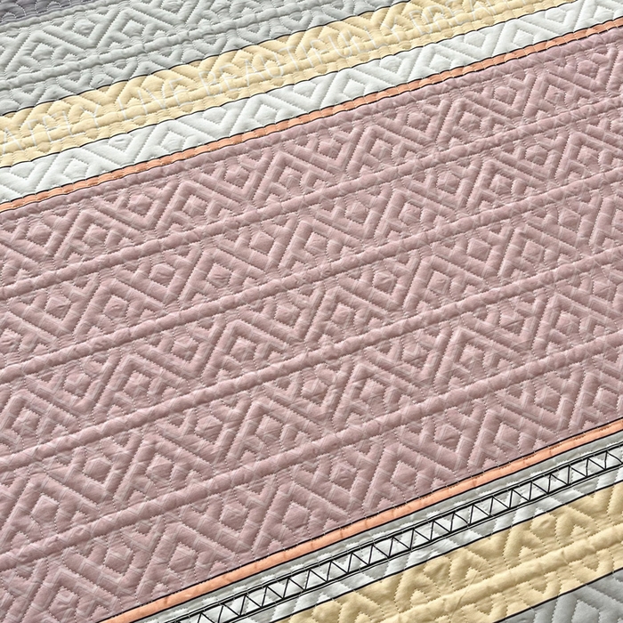 91家纺网 家纺一手货源 找家纺 手艺人家纺 2025新款带花纯棉绗缝榻榻米大炕盖榻榻米炕垫防滑炕垫榻榻米垫床盖榻榻米炕盖炕垫（K700-K723） K703