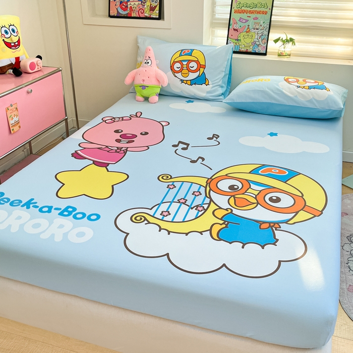 91家纺网 家纺一手货源 找家纺 金爱家 2025新款全棉大版单品波乐乐床笠 棉单品波乐乐-音乐派对