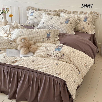 91家纺网 家纺一手货源 找家纺 （总）卡巴伦 床裙款-全棉卡通刺绣套件