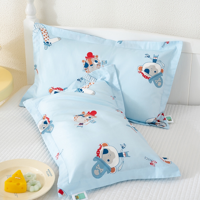 91家纺网 家纺一手货源 找家纺 良佐生活 2025新款A类高支高密全棉压线儿童枕套纯棉学生枕头套 海盗历险记