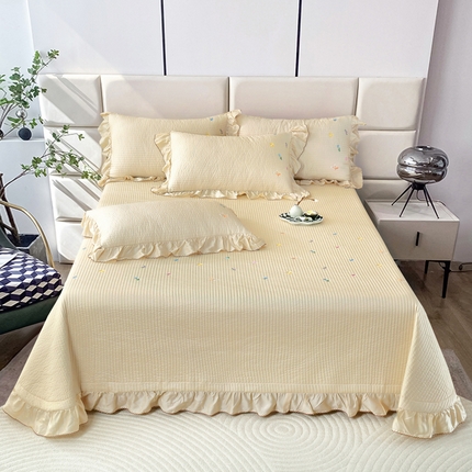 OL家纺2025新款天丝床盖三件套系列-清新交响曲 奶茶驼