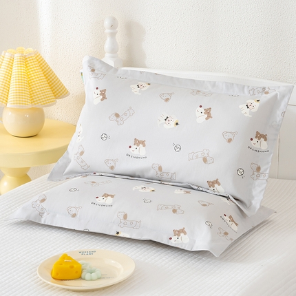 91家纺网 家纺一手货源 找家纺 良佐生活 2025新款A类高支高密全棉压线儿童枕套纯棉学生枕头套 西可