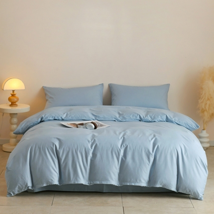 91家纺网 家纺一手货源 找家纺 （总）泽西家纺2025新款A类全棉单被套双拼纯色纯棉单被套