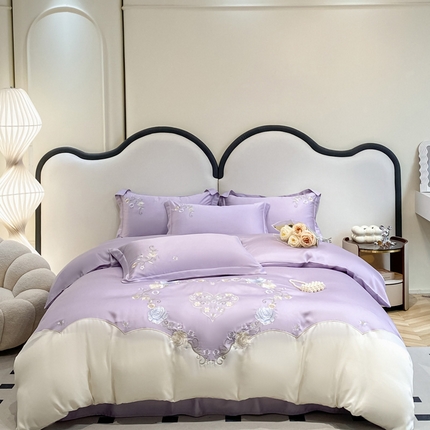 91家纺网 家纺一手货源 找家纺 （总）爱家（原缔乐家纺） 2025新款雪莲天丝四件套-卡洛琳