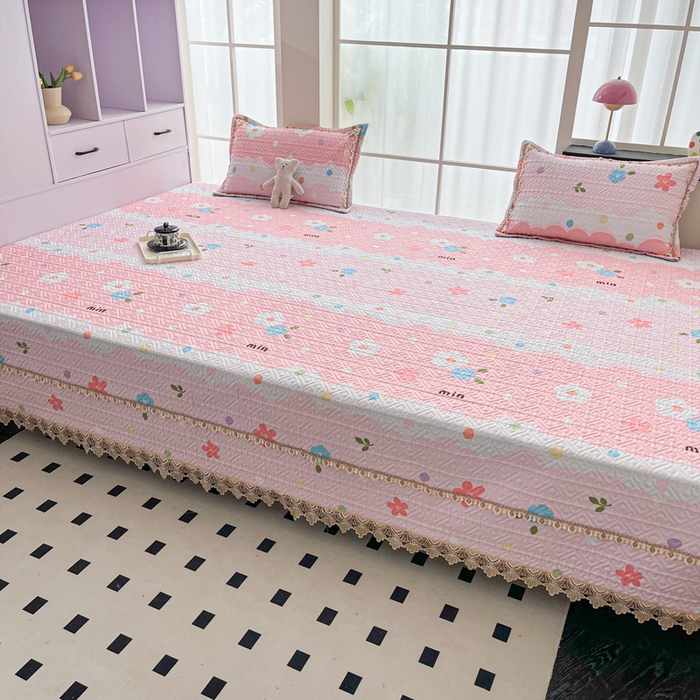 91家纺网 家纺一手货源 找家纺 手艺人家纺 2025新款带花纯棉绗缝榻榻米大炕盖榻榻米炕垫防滑炕垫榻榻米垫床盖榻榻米炕盖炕垫（K700-K723） K711