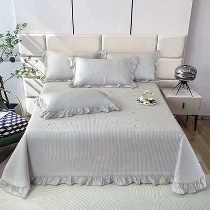 OL家纺2025新款天丝床盖三件套系列-清新交响曲 玛瑙灰