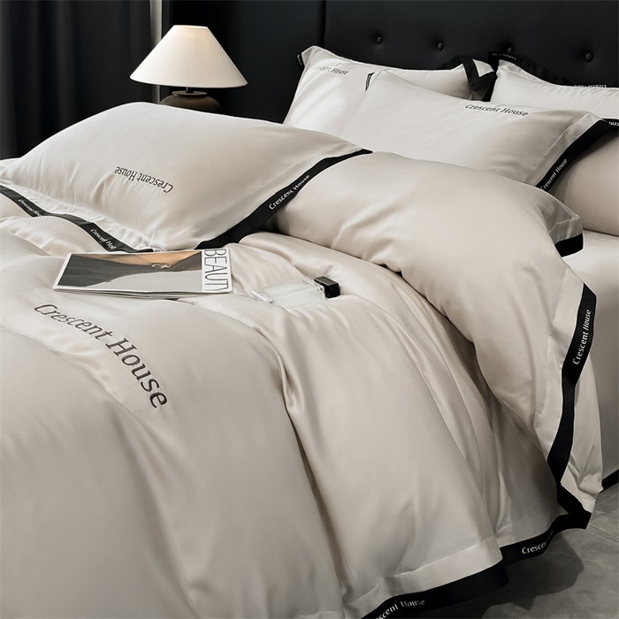 91家纺网 家纺一手货源 找家纺 笙意家纺 2025新款轻奢时尚水洗冰丝四件套-奥芬系列 奥芬-山灰