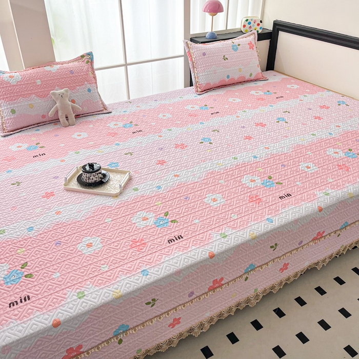 91家纺网 家纺一手货源 找家纺 手艺人家纺 2025新款带花纯棉绗缝榻榻米大炕盖榻榻米炕垫防滑炕垫榻榻米垫床盖榻榻米炕盖炕垫（K700-K723） K711