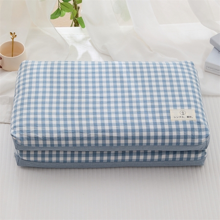 91家纺网 家纺一手货源 找家纺 （总）仁宇枕业 2025年新款新品全棉色织水洗棉良品双拼格子儿童成人全荞麦枕头枕芯