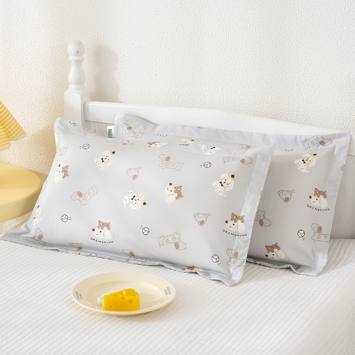 91家纺网 家纺一手货源 找家纺 良佐生活 2025新款A类高支高密全棉压线儿童枕套纯棉学生枕头套 西可