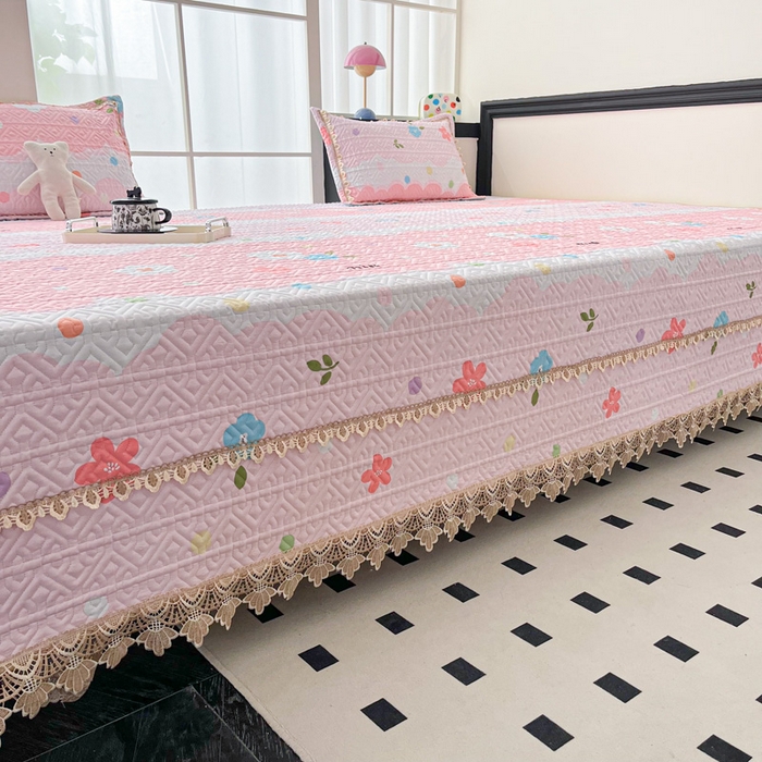 91家纺网 家纺一手货源 找家纺 手艺人家纺 2025新款带花纯棉绗缝榻榻米大炕盖榻榻米炕垫防滑炕垫榻榻米垫床盖榻榻米炕盖炕垫（K700-K723） K711