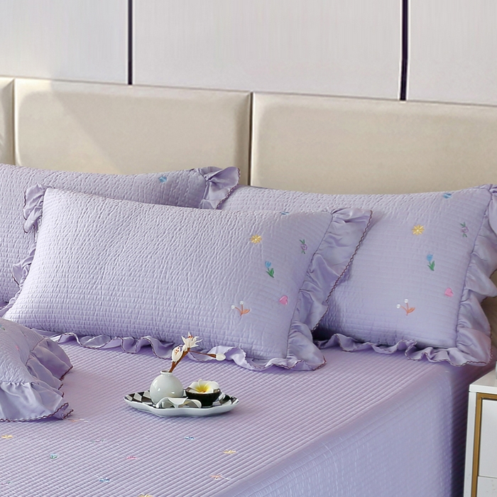 91家纺网 家纺一手货源 找家纺 OL家纺2025新款天丝床盖三件套系列-清新交响曲 薰衣紫
