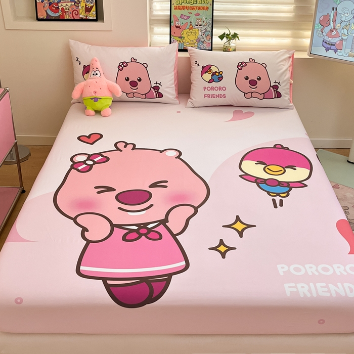 91家纺网 家纺一手货源 找家纺 金爱家 2025新款全棉大版单品波乐乐床笠 棉单品波乐乐-甜心朋友