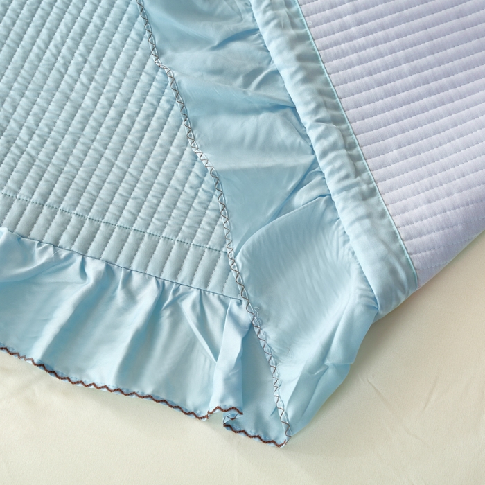 91家纺网 家纺一手货源 找家纺 OL家纺2025新款天丝床盖三件套系列-清新交响曲 秋波蓝