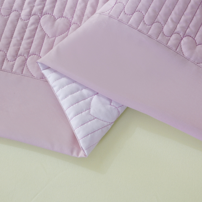 91家纺网 家纺一手货源 找家纺 OL家纺2025新款玉锦缎纯色床盖三件套-薰衣草 紫色