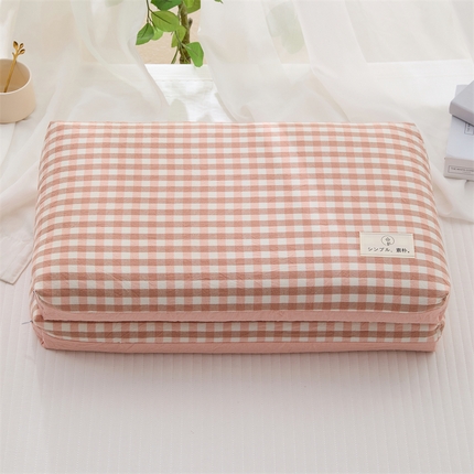 91家纺网 家纺一手货源 找家纺 （总）仁宇枕业 2025年新款新品全棉色织水洗棉良品双拼格子儿童成人全荞麦枕头枕芯