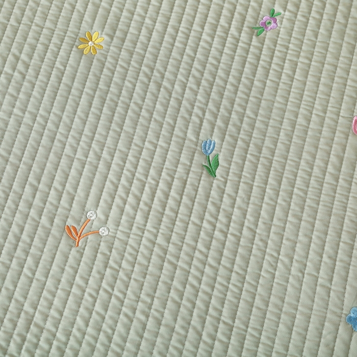 91家纺网 家纺一手货源 找家纺 OL家纺2025新款天丝床盖三件套系列-清新交响曲 沙滩灰