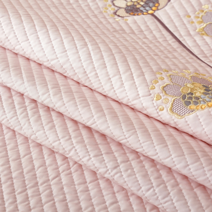 91家纺网 家纺一手货源 找家纺 OL家纺2025新款天丝床盖三件套系列-蒲公英 肉桂粉