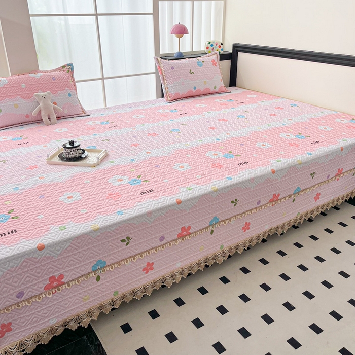 91家纺网 家纺一手货源 找家纺 手艺人家纺 2025新款带花纯棉绗缝榻榻米大炕盖榻榻米炕垫防滑炕垫榻榻米垫床盖榻榻米炕盖炕垫（K700-K723） K711