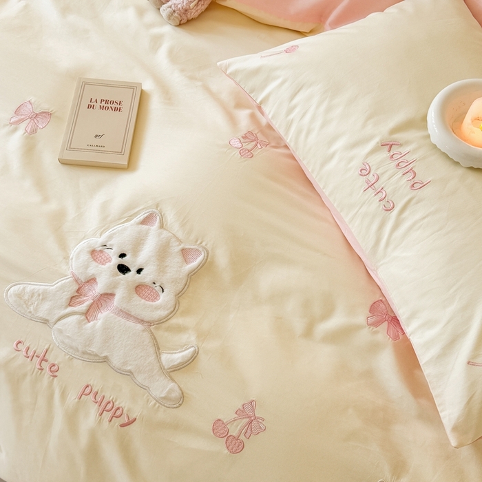 91家纺网 家纺一手货源 找家纺 （总）蜜柚2025新款全棉纯棉贴布绣四件套