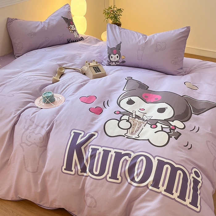 91家纺网 家纺一手货源 找家纺 蓝邻家纺 2025新款全棉大版三丽鸥四件套系列 饮料