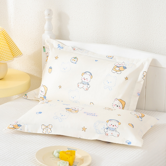 91家纺网 家纺一手货源 找家纺 良佐生活 2025新款A类高支高密全棉压线儿童枕套纯棉学生枕头套 皮皮鲁