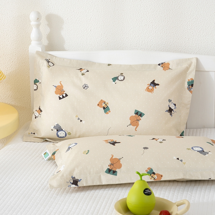 91家纺网 家纺一手货源 找家纺 良佐生活 2025新款A类高支高密全棉压线儿童枕套纯棉学生枕头套 贝塔-黄