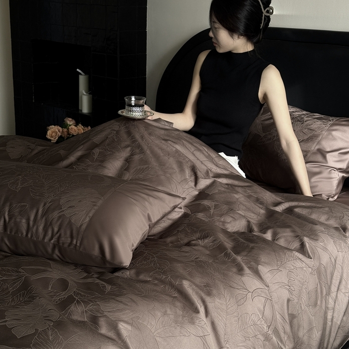 91家纺网 家纺一手货源 找家纺 （总）鹿班家居 2025年春夏款100S长绒棉精美提花四件套-夏日暮野（标准会员-20元）