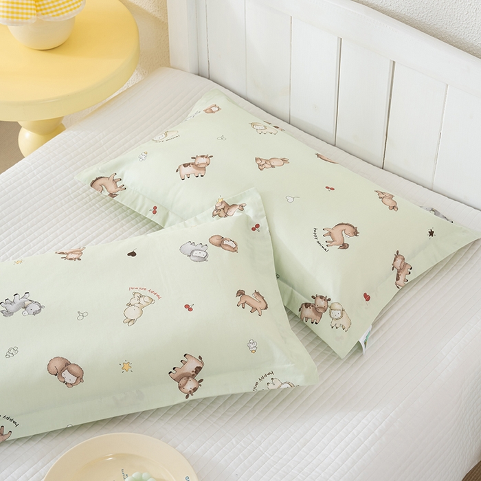 91家纺网 家纺一手货源 找家纺 良佐生活 2025新款A类高支高密全棉压线儿童枕套纯棉学生枕头套 马里奥