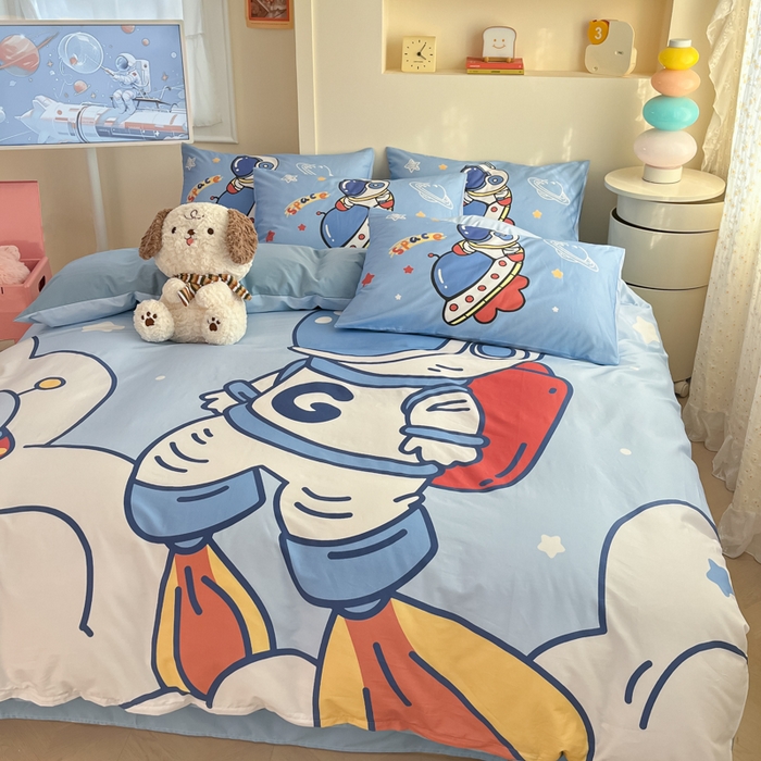 91家纺网 家纺一手货源 找家纺 （总）金爱家 2025新款太空人纯棉四件套