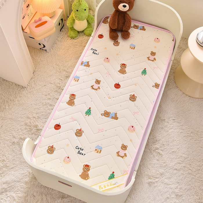 91家纺网 家纺一手货源 找家纺 嗨生活  2025年加厚针织棉乳胶床垫 幼儿园床垫 床褥 儿童床垫 立体款 甜品小熊