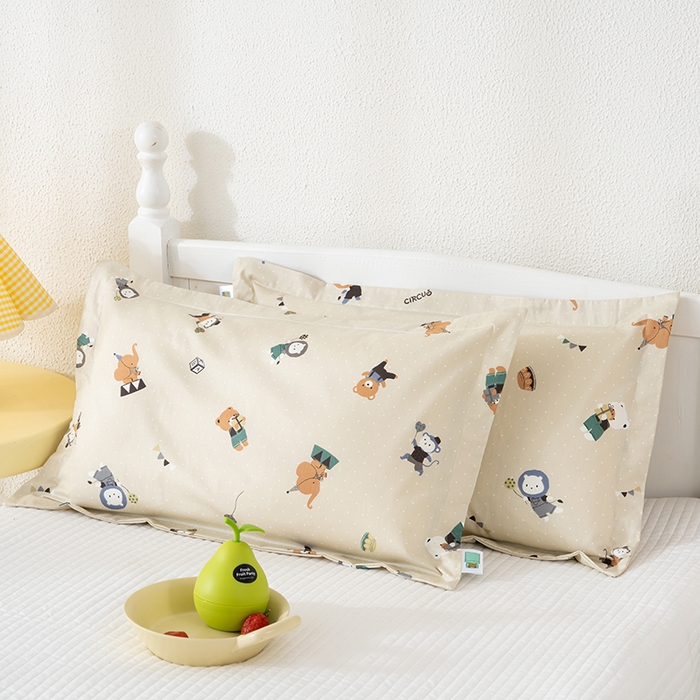 91家纺网 家纺一手货源 找家纺 良佐生活 2025新款A类高支高密全棉压线儿童枕套纯棉学生枕头套 贝塔-黄